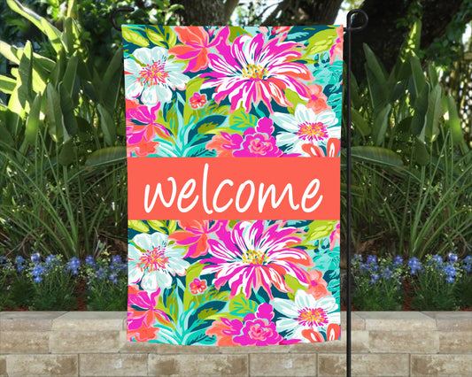 Bright Summer Flowers Garden Flag