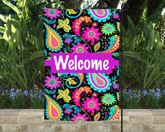 Floral Pasley Garden Flag