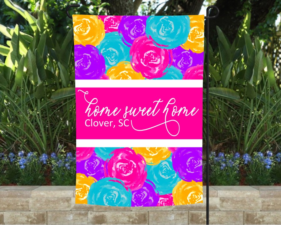 Home Sweet Home Roses Garden Flag